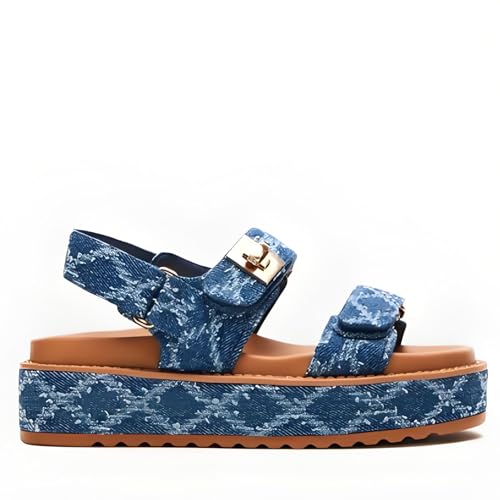 UBWDU Raffia Platform Espadrille Sandals for Women Open Toe Slingback Wedge Sandals