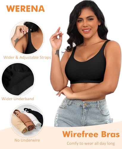 Image of Wireless Sewn in Padded Bras for Women Comfortable Full Coverage Bralettes No Underwire Everyday Tshirt Bra