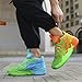 Solastride Men's High Top Mesh Basketball Shoes with Anti Slip Wear-Resistant Fashionable Sports Leisure Boots(Orange Green,6)
