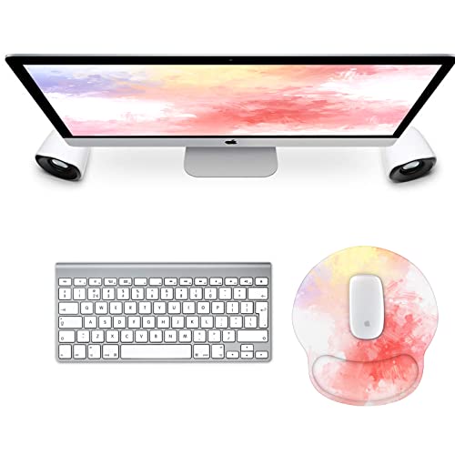 Image of eulps Mouse Pad with Wrist Rest, Comfortable Computer Mousepad with Gel Wrist Support Smooth Surface and Non-Slip PU Base for Pain Relief, Laptop, Office & Home (Colorful Tie-Dye)