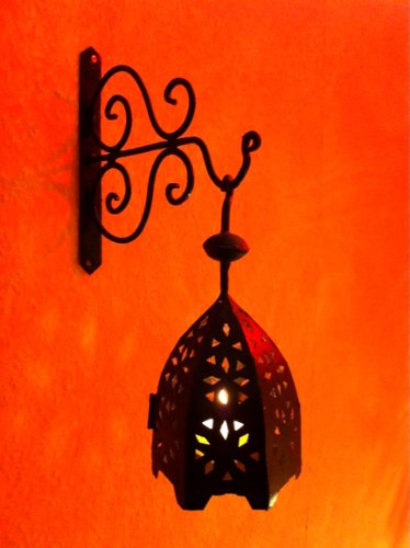 Orientalische Laterne aus Metall Schwarz Sliman 22cm groß | Marokkanische Gartenlaterne für draußen, Innen als… – Bild 7