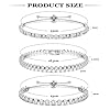 Dochais 3 Pieces Silver Tennis Bracelets for Womens Silver Bracelet Crystal Cubic Zirconia Bracelet Sparkle Diamond Bracelets Friendship for Gifts Jewellery Christmas Birthday B #3