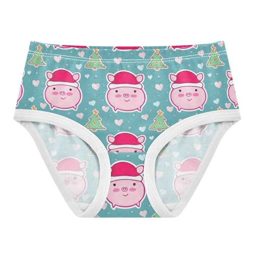 Toddler Underwear Custom 2t Cotton Cute Panties Girl Personalized Underpants Briefs Cute Pink Pig Christmas Tree Teal