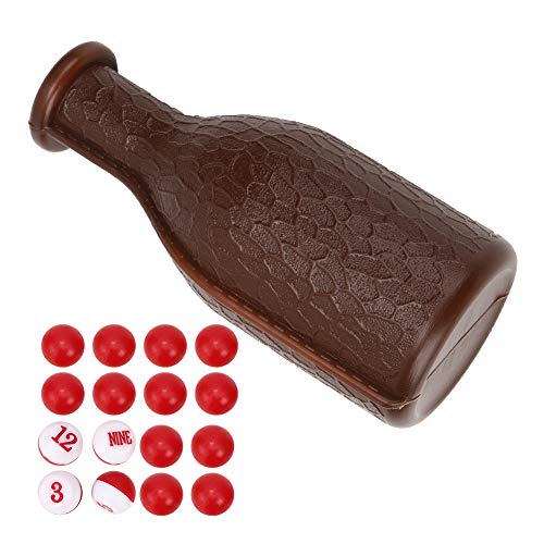 POENVFPO Billiard Shaker Bottle, with 16 Numbered Tally Balls, Rubber, Suitable for, Pea and Entertainment (Brown)