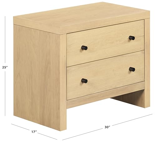 Image of SAFAVIEH Couture - Frederick Nightstand - Oak Nightstand with 2 Drawers - Fully Assembled Modern Bedroom Storage, 30 inch W x 17 inch D x 25 inch H (SFV2229B)