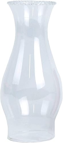 Chimenea de lámpara de cristal transparente, globo de huracán de repuesto que mide 3 pulgadas de diámetro, base x 8 1/2 pulgadas de alto para