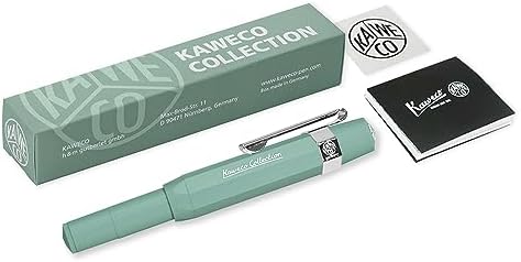Kaweco COLLECTION Fountain Pen Smooth Sage, Fine Nib Sport Octagonal Clip Chrome