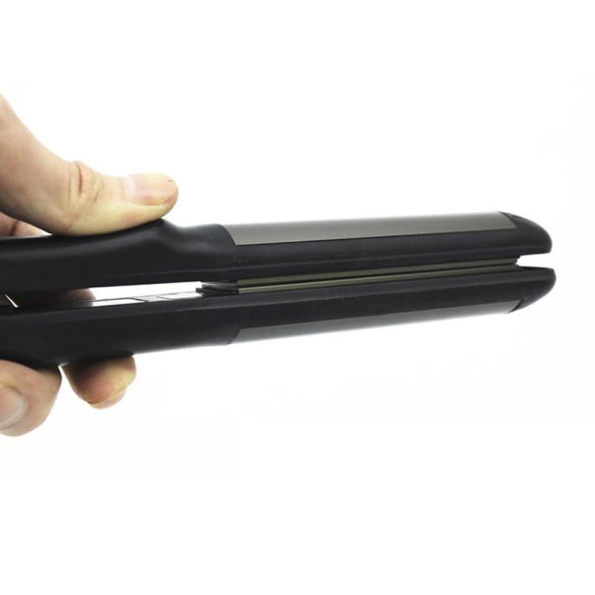 Gogogmee 1Pc Dual Purpose Steam Straightener and Curling Iron for Salon Home Use Portable Rotating Hair Curler with US Heating for Straight Curl Styles Black