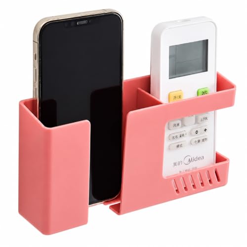 Image of karomouj Wall Mounted Mobile Phone & Remote Holder Stand | Self-Adhesive Mobile Charging Dock | ABS Plastic Wall Organizer for Smartphone, TV /AC Remote | Random Color | Pack of 1