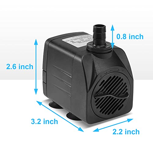 Image of DaToo 400GPH 25W Submersible Water Pump Fountain Pump Ultra Quiet For Aquariums Fish Tank Pond Fountain Statuary Water Feature Hydroponics