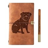 InnoBeta Pug Gifts For Pug Lovers Journal Pen Set, 7.8'x5' Faux Leather Embossed...