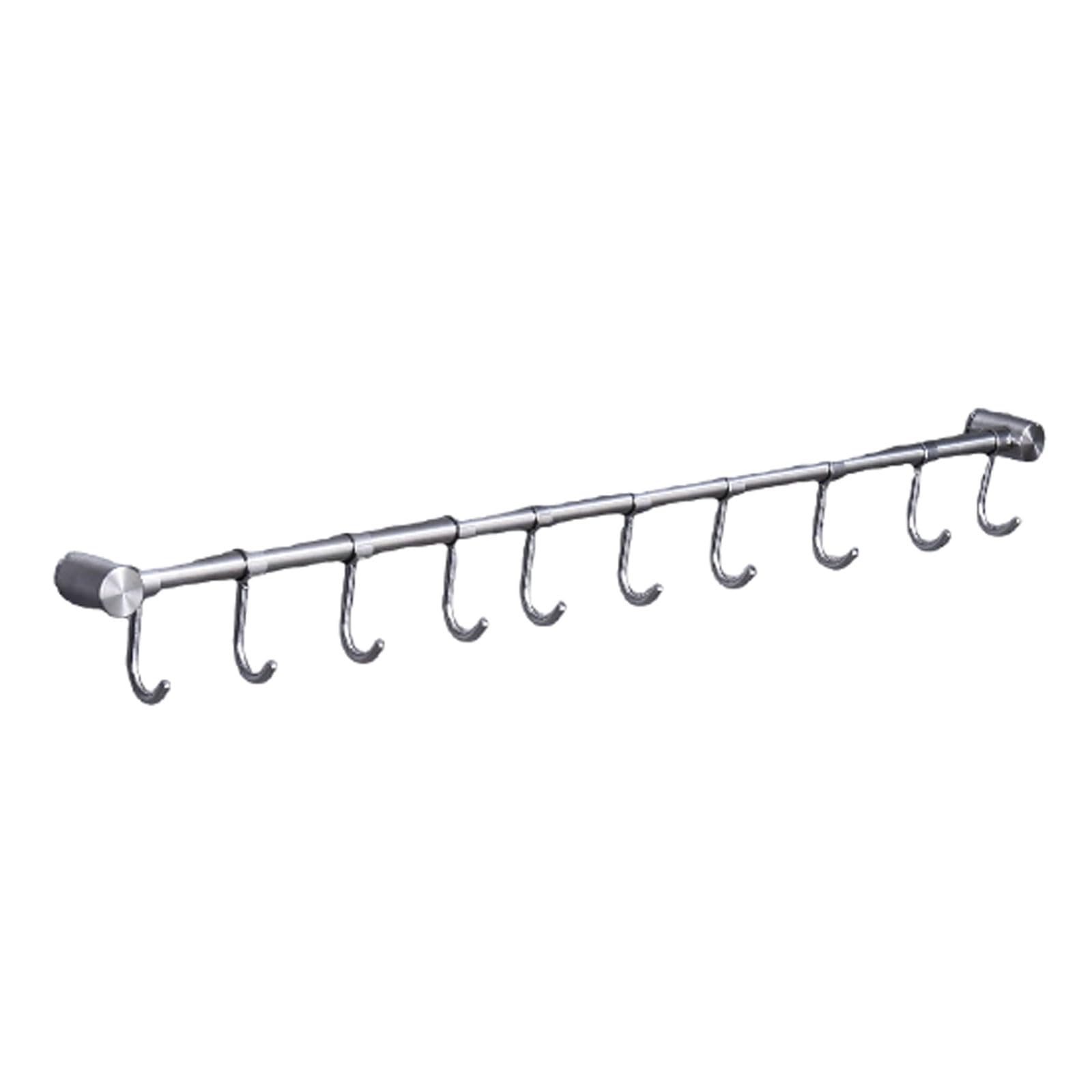 Enigmaire Kitchen Utensil Rail,Hanging Pot Rack Utensil Holder,Wall Mounted Kitchen Rail,Stainless Steel Utensil Rack,With Movable Sliding Hooks,Space Saver,for Kitchen Bathroom