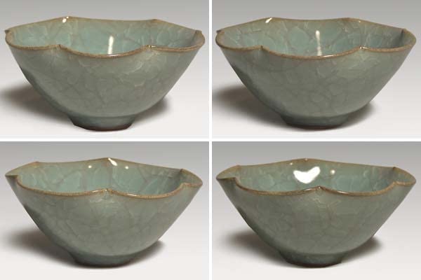 青磁氷裂文茶碗 平安 和泉良法（造）黄梅院 小林太玄（箱書） 銘「一期