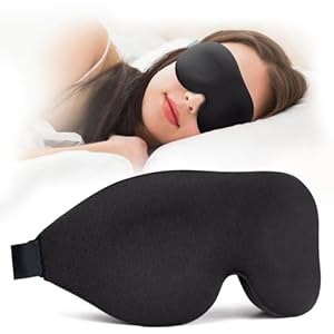 NEWVANGA Sleep Mask for Back and Side Sleeper, Block Out Light, Luxury Sleeping Eye Mask of 3D Night Blindfold, Zero Pressure Breathable Travel Eye Cover Black