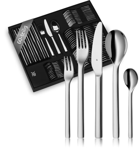WMF Habitum Besteck Set 12 Personen Essbesteck 60 teilig Monobloc-Messer Cromargan Edelstahl poliert glänzend spülmaschinenfest