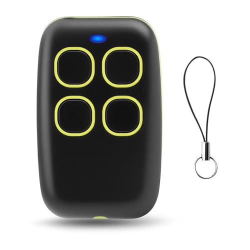 Mando Garaje Universal 4 en 1 433.92 MHz, Comando Clonador para Puerta de Garaje y Sistemas de Automatización, Control Remoto de Hasta 100 metros, Programación por Aprendizaje Automático-amarillo