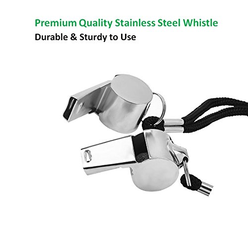 image for Golvery Metal Referee, Coach Whistle - Stainless Steel - Extra Loud Wh