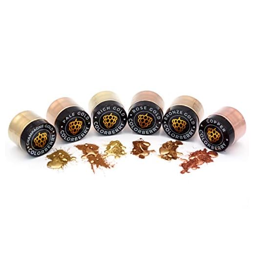 COLORBERRY Bronslåda – 6 premium pigmentpulver för hartskonst – lyxigt pigmentpulver med hög pigmentering och mycket fin metallisk effekt – ASTM-D4236 certifierad, 6 x 25 g