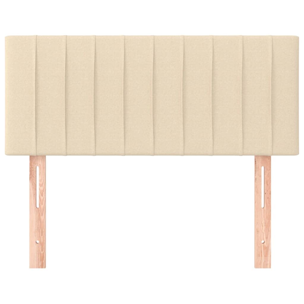 Cabecero color crema, 90 x 5 x 78/88 cm, tejido de poliéster transpirable, madera de alerce maciza, regulable en altura, panel trasero resistente, salón y dormitorio