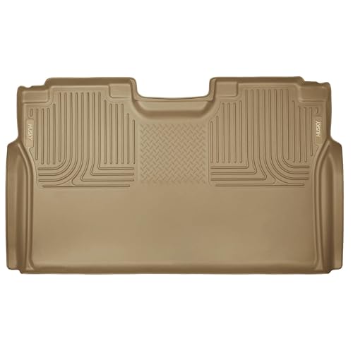 Husky Liners — Weatherbeater | Fits 2015-2024 Ford F-150, 2024-2022 F-150 Lightning, 17-20 Ford F-250/F-350, 2018 Ford F 450 (Crew, SuperCrew, Full Coverage) | Second Row Liner, Tan | 19373