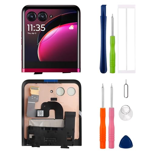 SwarKing LCD Display Replacement Compatible with Motorola Razr 40 Ultra/Moto Razr+ 2023 Flip Front XT23215 XT2321-5 Touch Screen Digitizer Assembly with Repair Tools