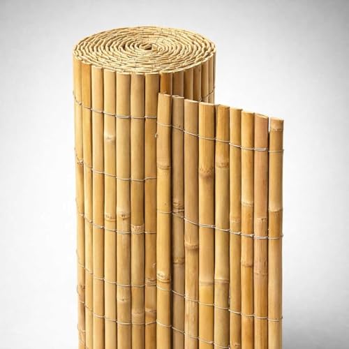 Abaseen Natural Bamboo Garden Fence Covering, Outdoor Privacy Slat Screening (1m x 4m)
