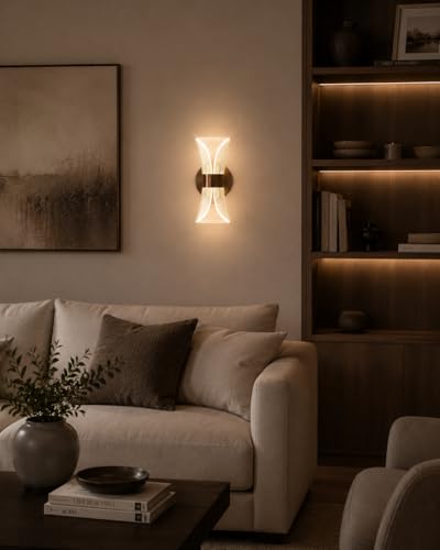 Image of Modern LED Mesh Design Wall Sconce Light, 12W, 3 Color Modes,Gold Finish, 23cm Acrylic Modern Wall Light (Pack of 1)