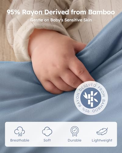 Image of Yoofoss Rayon Made from Bamboo Baby Sleep Sack 0-6 Months 1.0 Tog Baby Wearable Blanket, Super Soft Infant Toddler Sleeping Sack 2-Way Zipper