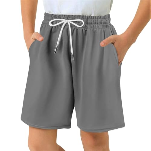 Boys Athletic Shorts Kids Youth Mesh Basketball Shorts Elastic Waist Quick Dry Sport Gym Active Short with Pockets 4-13 Years