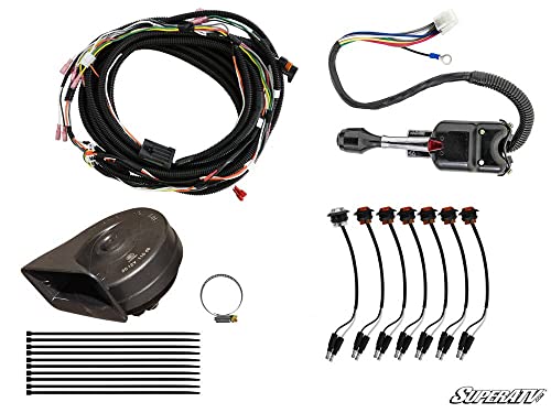 SuperATV Turn Signal Kit for 2015-2018 Polaris RZR XP 1000 / XP 4 1000 | Steering Column Stalk with Attached Horn | Uses stock brake lights for rear signals & 6 LED lights for front signals