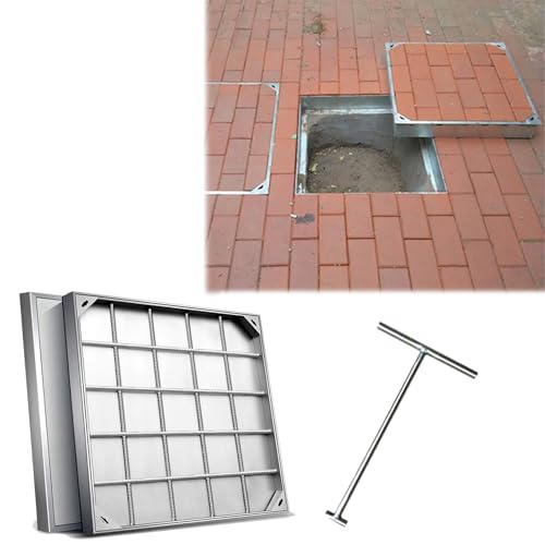 Couvercle fosse septique allée et trottoir inox encastrable 100x100