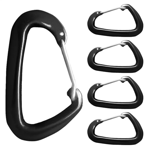 Caribeaner Clip, gancho de resorte en de D, mosquetones pequeños, accesorios portátiles de hebilla de escalada al aire libre para camping, senderismo, mochileros