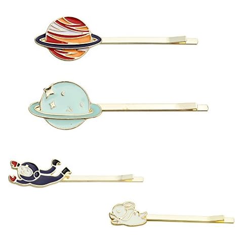 Polytree 4pcs Cute Planet Astronaut Rabbit Hair Clip Hairpin Headdress Gift Cover