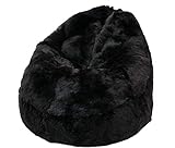  Wildash London - Puf (100% islandés, piel de oveja, color negro natural (sin teñir), junior)