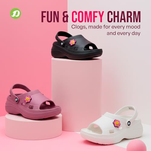 Image of DOCTOR EXTRA SOFT Women's Classic Smiley Charm Clogs /Sandals with Adjustable Back Strap for Adult| Comfortable & Lightweight | Stylish & Anti-Skid| Casual Waterproof Everyday Mules Girls Ladies D-539