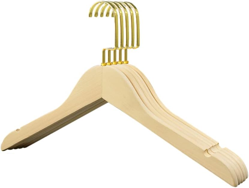 5-Pack Heavy-Duty Wooden Coat Hangers - Space-Saving & Durable Clothes Hangers