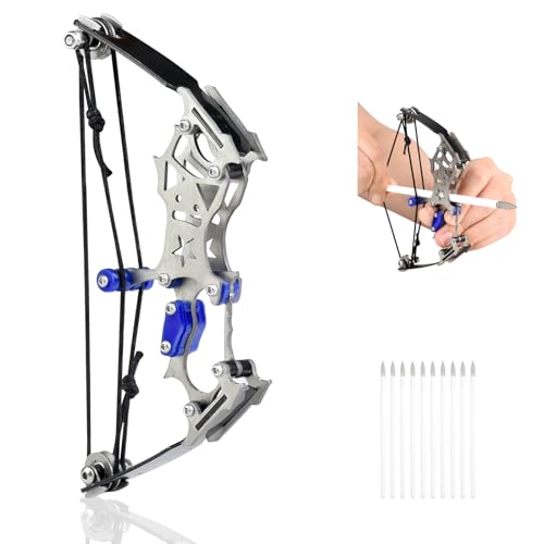 Mini Compound Bow and Arrow Set for Age 16+ Cool Gadget for Man & Women Archery Hunting Bow for Target Shooting Hunting Games Relieve Pressure Birthday Festival