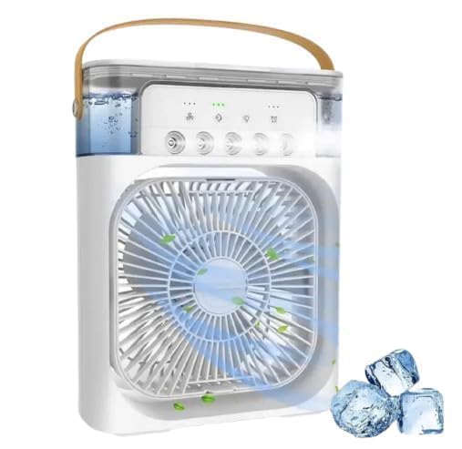 IDITRI EXPORT Mini Air Cooler – Rechargeable Personal AC Fan | Water Cooling with 3-Speed Settings | USB Powered | Compact & Quiet for Desk, Home, Office, Travel | Kid-Friendly Design