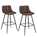 Produktbild WOLTU Barhocker BH249br-2 2er Set Designer Barstuhl Hocker Tresenhocker Bistrohocker mit Fußstütze Kunstleder Metall Braun