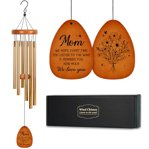 LUMELOOM Gifts for Mom Moms Birthday Gift - 28.7 Wind Chime for Mom - Moms Gifts from Daughter Son Mother Birthday Gift Home Decor Outdoor Decoration