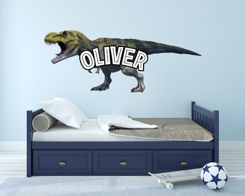 Vinilo decorativo de pared T-Rex personalizado para niños miniatura 4