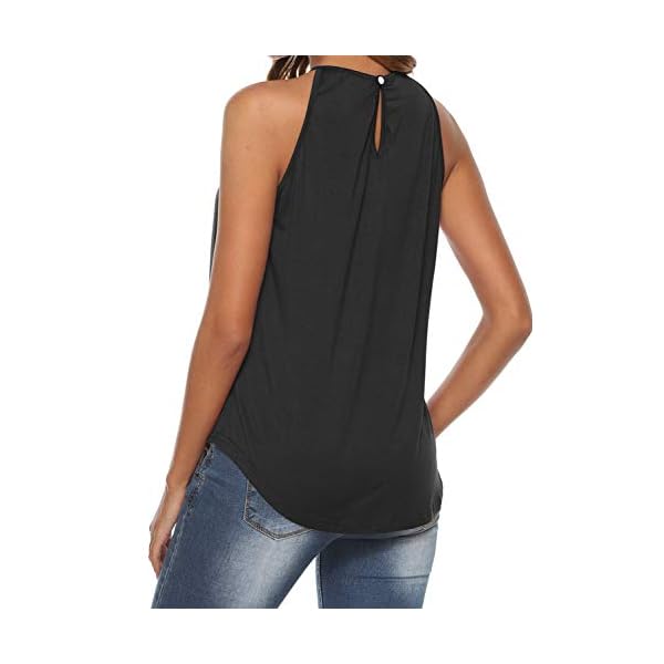 Bluetime-Womens-Summer-Halter-Spaghetti-Strap-Lace-Flowy-Tank-Tops-Cami-Shirts Bluetime Black Tank Top Women Spaghetti Strap Casual Cute Summer Shirts Blouses Country Concert Outfits Black L