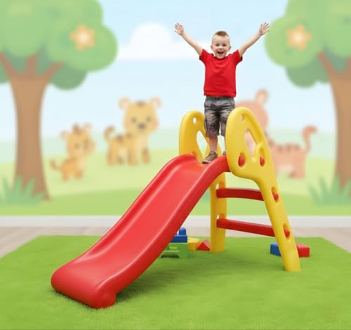 Image of Baby Slides for Kids,Perfect Outdoor Garden Sliding with Climbing & Anti Slip Steps,Baby Play Area Indoor Setup for Babies,Freestanding Slider for Kids 2 to 5 Years(Giraffe),Multicolor