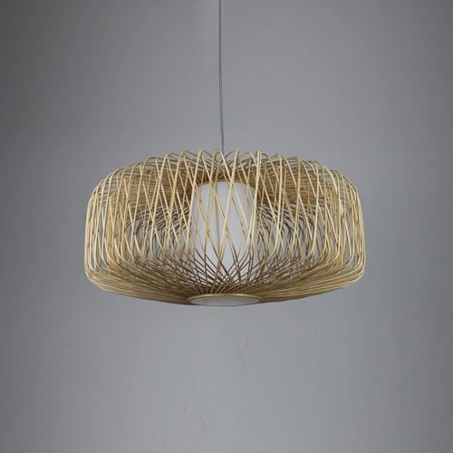 Lampe à rotin noir boho de table pendante et lustre de style rustique - 4