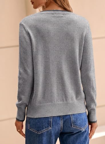 Image of Dokotoo Womens Sweaters Dressy Casual V Neck Lightweight Wool Tops | Long Sleeve,Fall Clothes,Ribbed Hem,Warm,comfort, Casual Knit Pullover