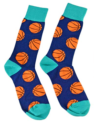 Arad Basketball Socks, Fun Socks, Novelty Socks, Basketball Logo-Navy #TOP2
