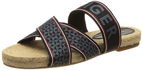 Tommy Hilfiger Damen Tommy Webbing Flat Espadrille Flache Sandale, Desert...