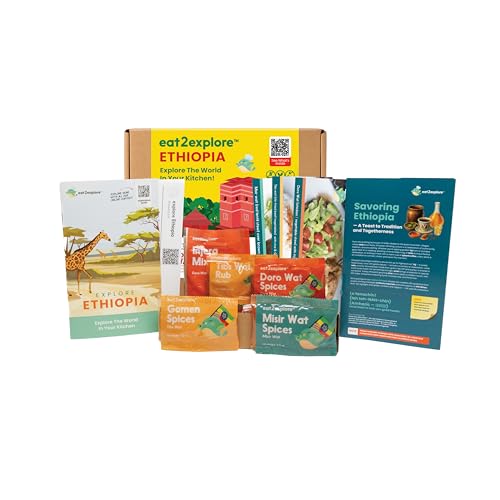 eat2explore Global Cooking Kit - Authentic Recipes, Essential Spices, Cultural