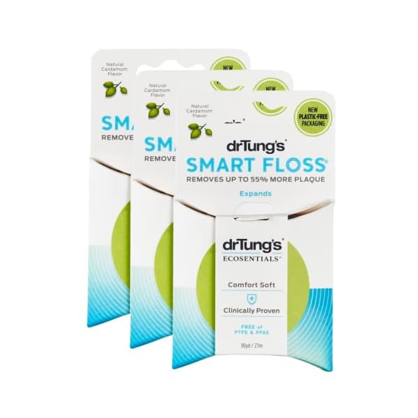 Dr. Tung's Smart Floss, 30 yds, Natural Cardamom Flavor 1 ea Colors May Vary (Pack of 3) Otoory
