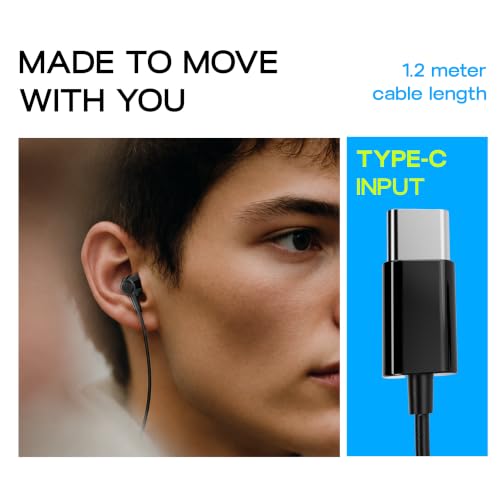 Image of GOBOULT WiredX 500 Earphones with Type-C Input, 13mm Bass Drivers, Inline Controls, IPX5, Earphones Wired Headphones with mic